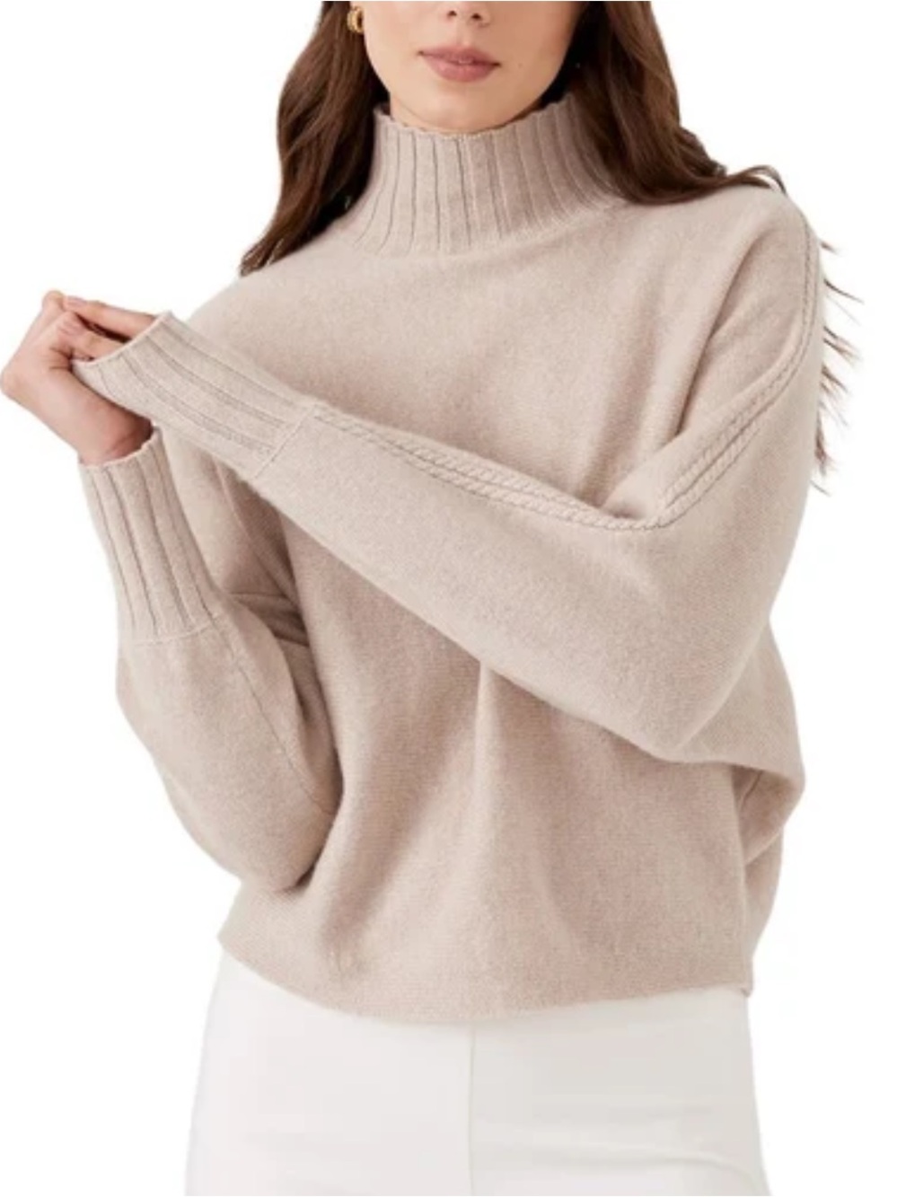 J. McLaughlin Adrian Cashmere Sweater Mockneck Oversized NWOT